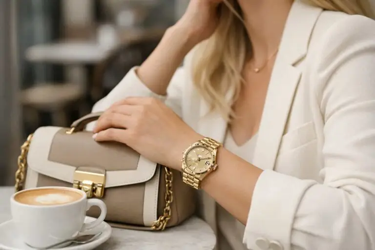 Affordable luxury watches for women gold stainless steel elegant wristwatch