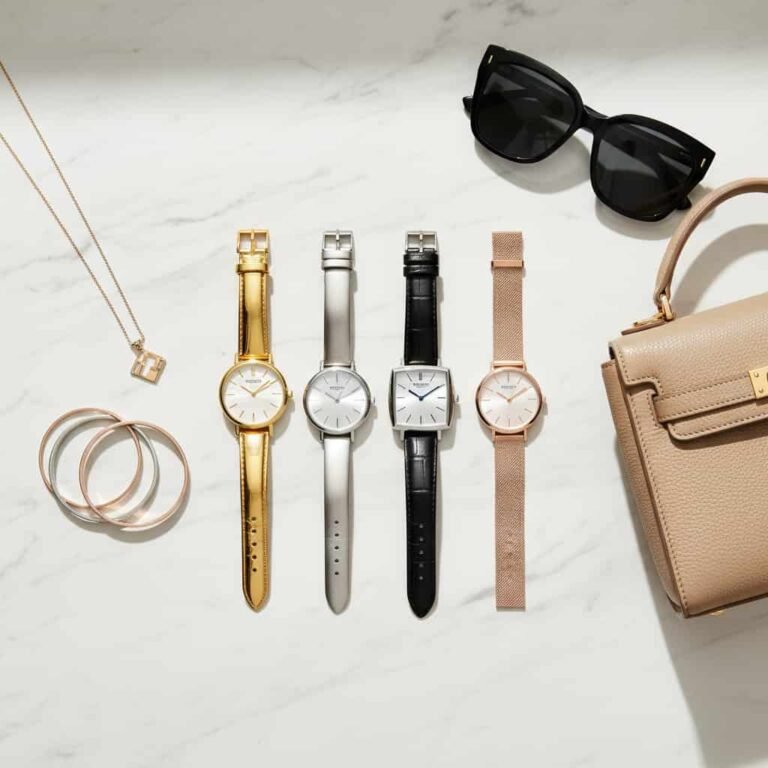 Best women's luxury watches in 2026 featuring gold, silver, and leather strap designer watches styled in a luxury flat lay.