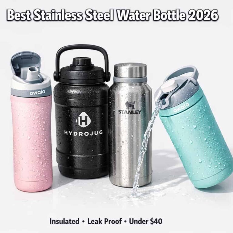 Best Stainless Steel Water Bottle in 2026 - Top insulated leak proof picks under $40 including Owala FreeSip and HydroJug